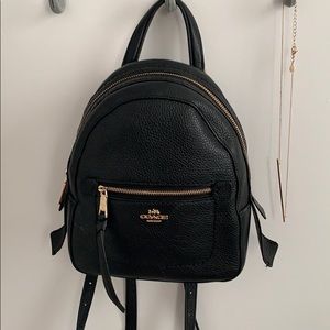 Black leather mini Coach backpack